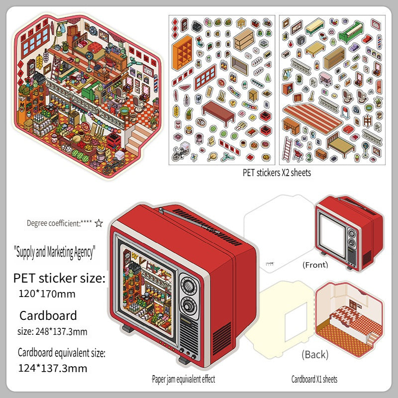 RetroStory Infeel.Me 2.5D background decoration stickers, diy landscaping stickers