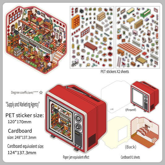 RetroStory Infeel.Me 2.5D background decoration stickers, diy landscaping stickers