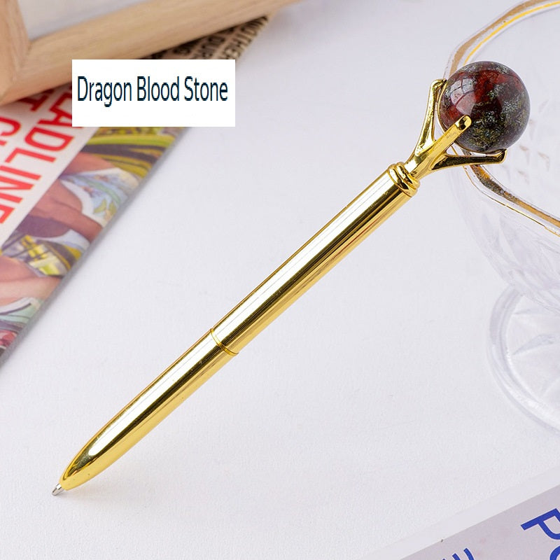 RYS Natural crystal ball metal ballpoint pen, student gift