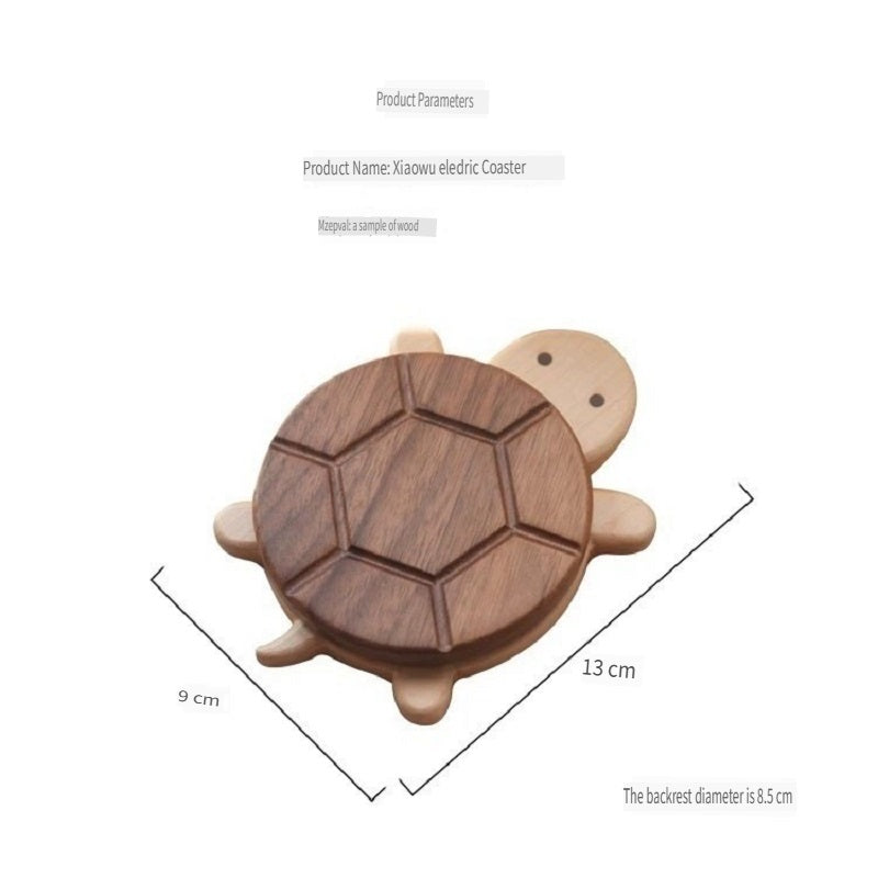 MYZD Black walnut/beech wood cartoon snail creative tea coasters, 5 pieces