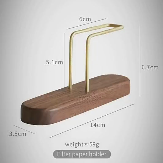 YZBZ Dark Walnut Coffee Filter Towel Holder，5 per pack