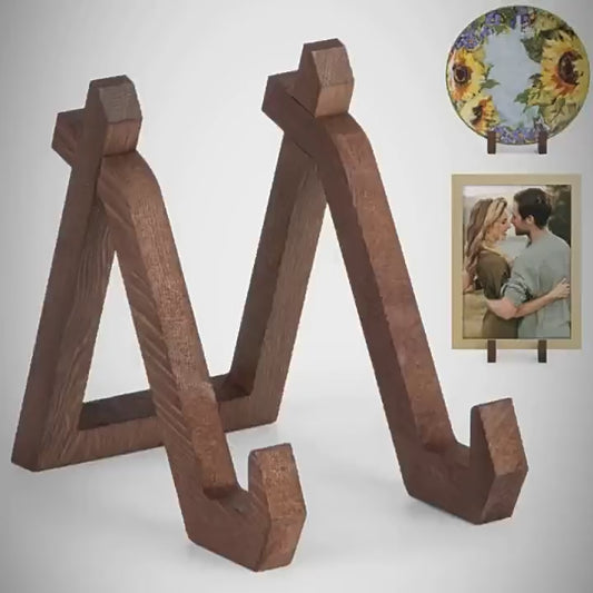 YZBZ Wooden recipe stand, can be used as a photo frame base or item display, etc.1 pack of 2
