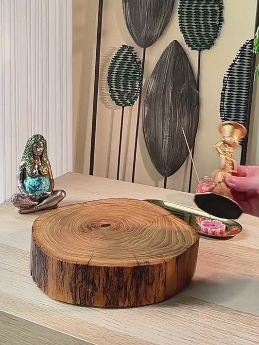 RYS Wooden root carved crystal ball base, home decoration